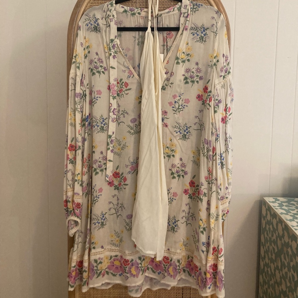 Spell Posy long sleeve mini dress
